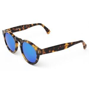 Illesteva Leonard Mirrored Sunglasses Tortoise/Blue L-04BM Women New